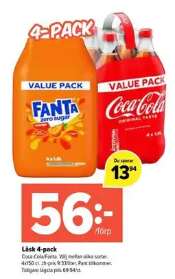 Coop Extra Läsk 4-pack erbjuda