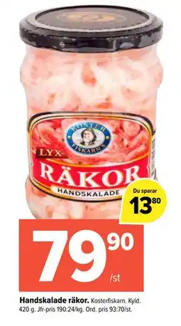 Coop Extra Handskalade räkor erbjuda