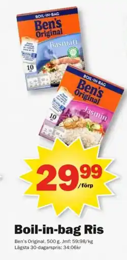 Pekås BEN'S ORIGINAL Boil-in-bag ris erbjuda