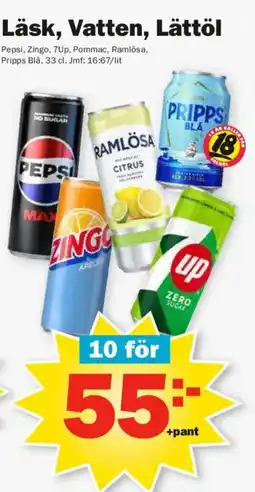 Pekås Läsk, Vatten, Lättöl erbjuda