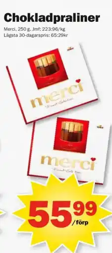 Pekås MERCI Chokladpraliner erbjuda