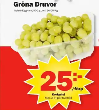 Pekås Gröna druvor erbjuda