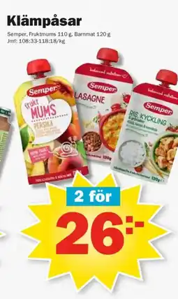 Pekås SEMPER Klämpåsar erbjuda