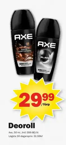 Pekås AXE Deoroll erbjuda