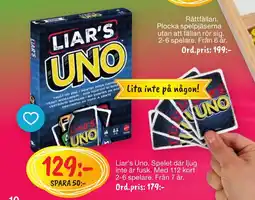 Leklust Liar's UNO erbjuda