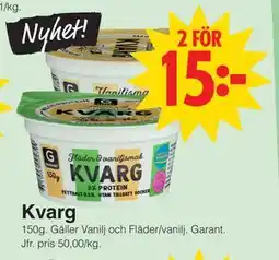 Matöppet Kvarg erbjuda