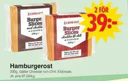Matöppet Hamburgerost erbjuda