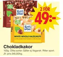 Matöppet Chokladkakor erbjuda