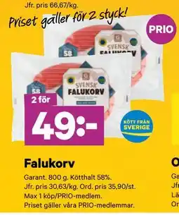 City Gross Falukorv, Pris i appen erbjuda