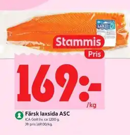 ICA Kvantum ICA Färsk laxsida ASC erbjuda