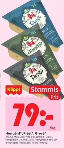 ICA Kvantum Arla Herrgård®, PrästⓇ, GrevéⓇ erbjuda