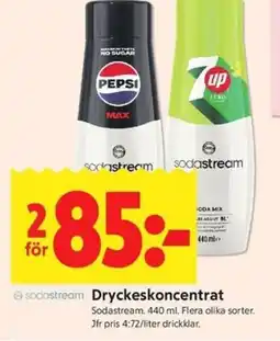 ICA Kvantum Sodastream Dryckeskoncentrat erbjuda