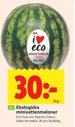 ICA Kvantum ICA Ekologiska minivattenmeloner erbjuda