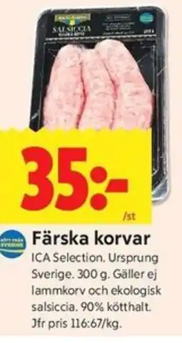 ICA Kvantum Färska korvar erbjuda