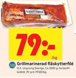 ICA Kvantum ICA Grillmarinerad fläskytterfilé erbjuda