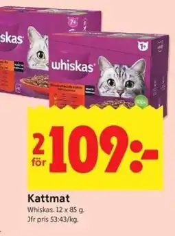 ICA Kvantum Whiskas Kattmat erbjuda