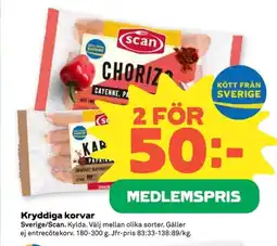Coop Scan Kryddiga korvar erbjuda