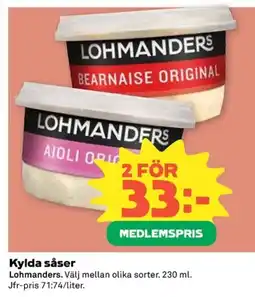 Coop Lohmanders Kylda såser erbjuda
