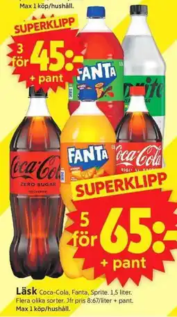 ICA Supermarket Coca-Cola, Fanta, Sprite Läsk erbjuda