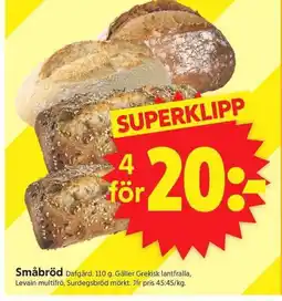 ICA Supermarket Småbröd erbjuda