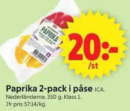 ICA Supermarket ICA Paprika 2-pack i påse erbjuda