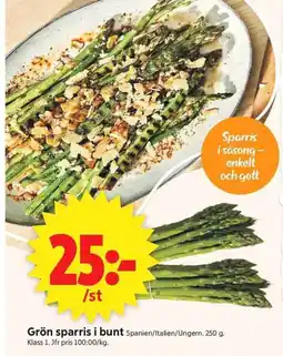 ICA Supermarket Grön sparris i bunt erbjuda