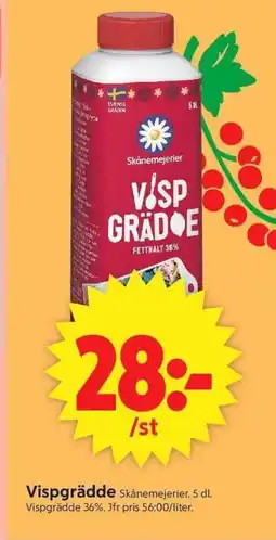 ICA Supermarket Skånemejerier Vispgrädde erbjuda