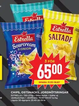 Willys CHIPS, OSTSNACKS, JORDNÖTSRINGAR erbjuda