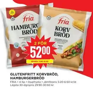 Willys GLUTENFRITT KORVBRÖD, HAMBURGERBRÖD erbjuda