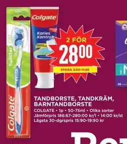 Willys TANDBORSTE, TANDKRÄM, BARNTANDBORSTE erbjuda