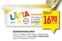 Willys Hemma BORDSMARGARIN, Medlemspris erbjuda