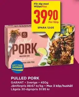 Willys Hemma PULLED PORK, Medlemspris erbjuda