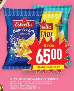 Willys Hemma CHIPS, OSTSNACKS, JORDNÖTSRINGAR erbjuda