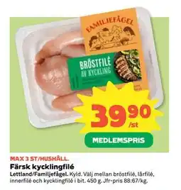 Coop Daglivs Färsk kycklingfilé, Medlemspris erbjuda