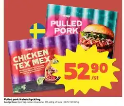 Coop Daglivs Pulled pork/kebab/kyckling erbjuda