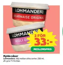 Coop Daglivs Kylda såser, Medlemspris erbjuda