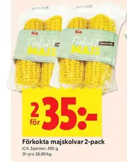 ICA Kvantum Förkokta majskolvar 2-pack erbjuda
