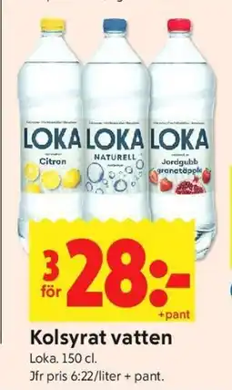 ICA Kvantum Kolsyrat vatten erbjuda