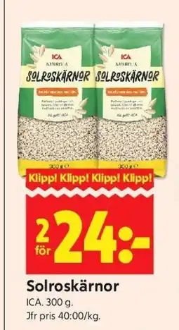 ICA Kvantum Solroskärnor erbjuda