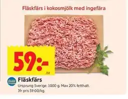 ICA Kvantum Fläskfärs i kokosmjölk med ingefära erbjuda