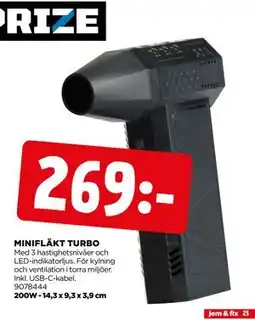 Jem&Fix MINIFLÄKT TURBO erbjuda