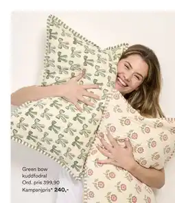 Hemtex Green bow kuddfodral erbjuda