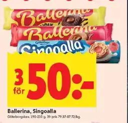 ICA Kvantum Göteborgskex Ballerina, Singoalla erbjuda
