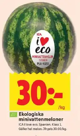 ICA Kvantum ICA Ekologiska minivattenmeloner erbjuda