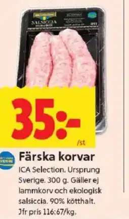 ICA Kvantum Färska korvar erbjuda