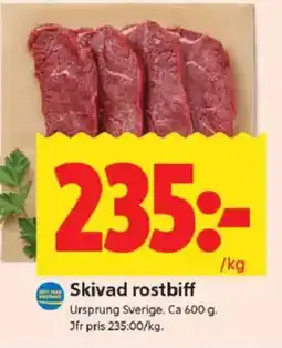 ICA Kvantum Skivad rostbiff erbjuda
