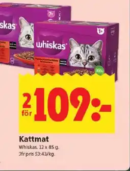 ICA Kvantum Whiskas Kattmat erbjuda