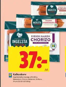 ICA Kvantum Ingelsta kalkon Kalkonkorv erbjuda