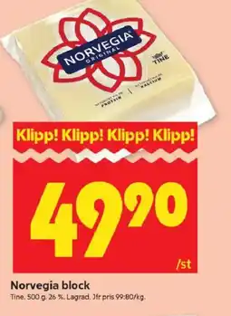ICA Kvantum Tine Norvegia block erbjuda