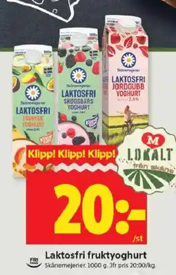 ICA Kvantum Skånemejerier Laktosfri fruktyoghurt erbjuda